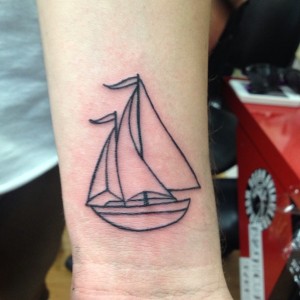 Simple Sailboat Tattoo