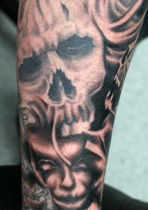 Skeleton Face Tattoo