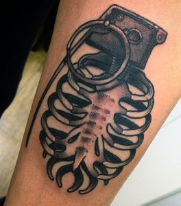 Skeleton Grenade Tattoo