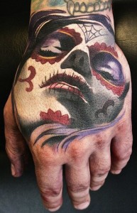 Skull Hand Tattoo Girl
