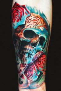 Skull and Rose Tattoo Designs