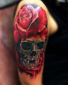 Skull and Roses Tattoo