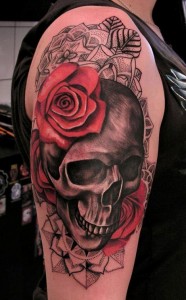 Skull and Roses Tattoo Men