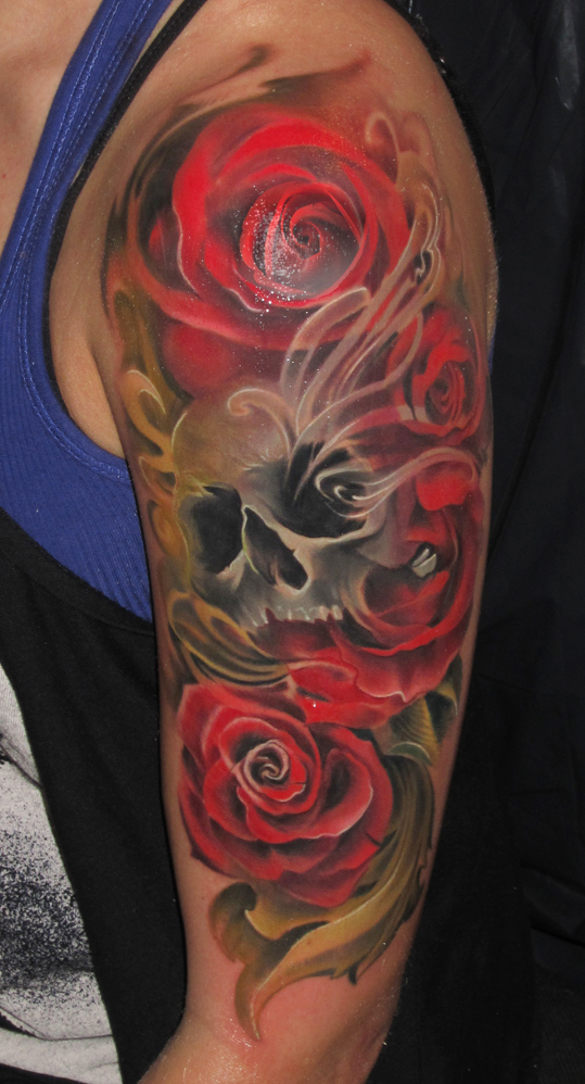 Skull and Roses Tattoos Designs, Ideas and Meaning