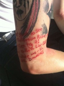 Slipknot Lyric Tattoos