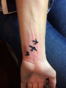 Small Bird Tattoos on Wrist