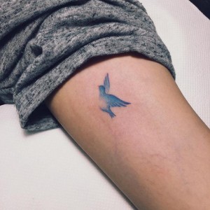 Small Blue Bird Tattoo