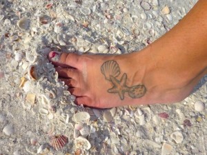 Starfish and Seashell Tattoos