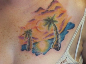 Sunset Chest Tattoos