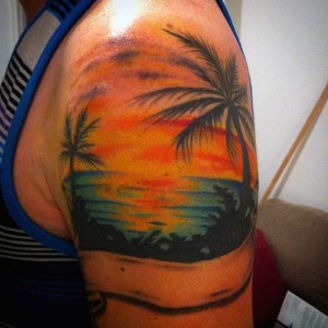 Sunset Tattoos on Shoulder