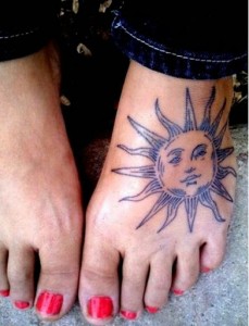Sunshine Tattoo on Foot