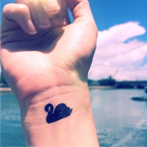 Swan Wrist Tattoo