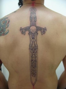 Sword Tattoo on Back