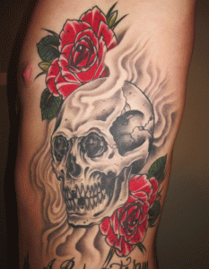Tattoos with Skulls and Roses