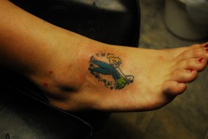 Tinkerbell Tattoo on Foot