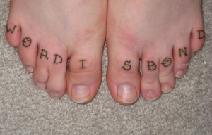 Toe Word Tattoos