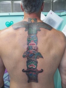 Totem Pole Back Tattoo