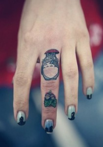 Totoro Finger Tattoo