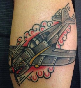 Traditional Airplane Tattoos