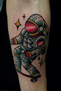 Traditional Astronaut Tattoo
