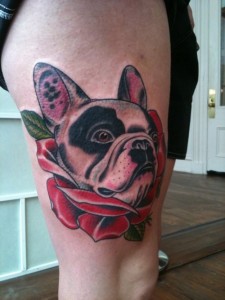 Traditional Bulldog Tattoo