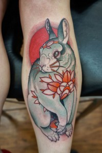 Traditional Bunny Tattoo