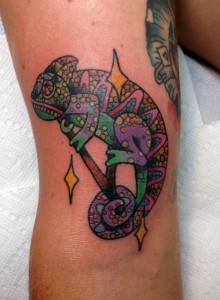 Traditional Chameleon Tattoo