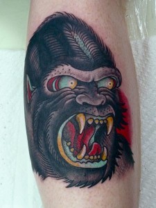 Traditional Gorilla Tattoo