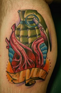 Traditional Grenade Tattoo