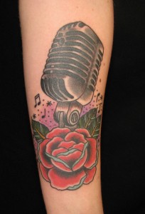 Traditional Microphone Tattoo