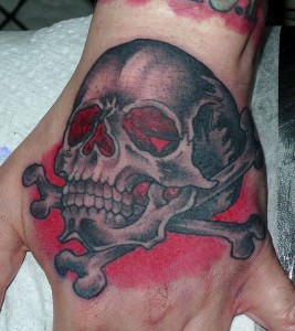 Traditional Skull Hand Tattoo