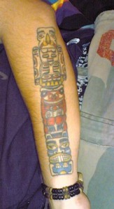 Traditional Totem Pole Tattoo