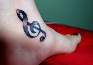 Treble Clef Tattoo Ankle