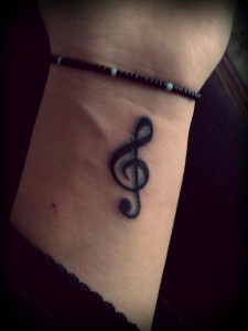 Treble Clef Tattoo Wrist