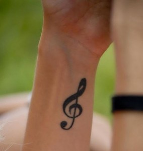 Treble Clef Tattoo on Wrist