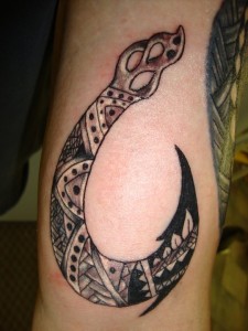 Tribal Fish Hook Tattoo