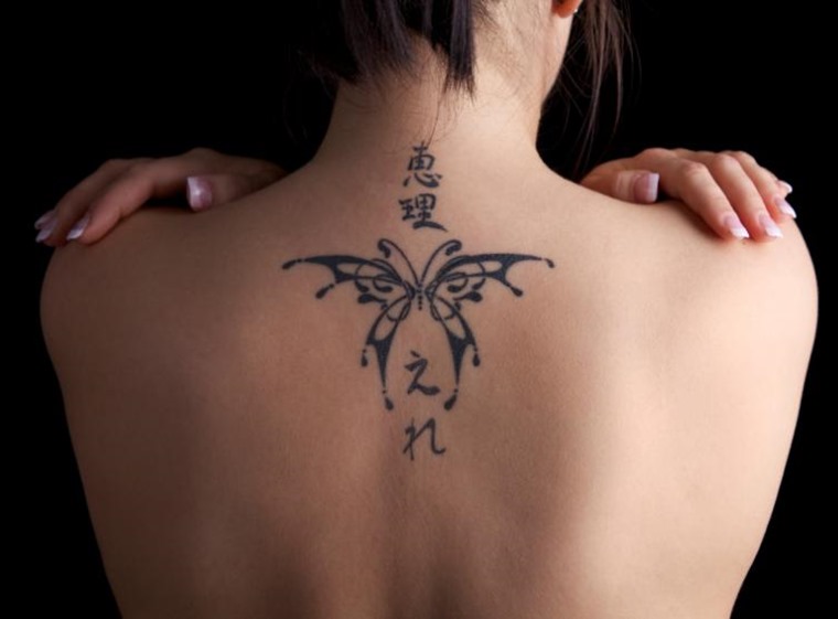 upper back tattoo for girl