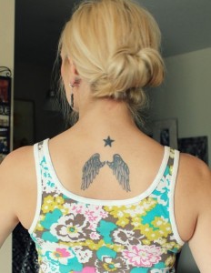 Upper Back Tattoos Wings