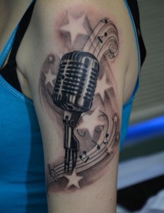 Vintage Microphone Tattoo