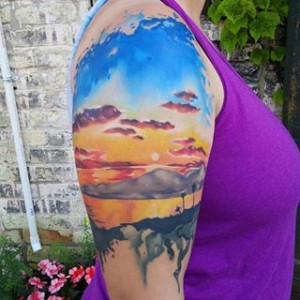 Watercolor Sunset Tattoos