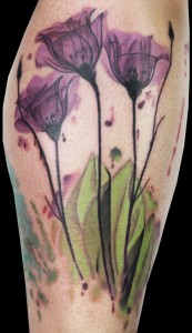 Watercolor Tulip Tattoos