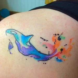 Watercolor Whale Tattoo