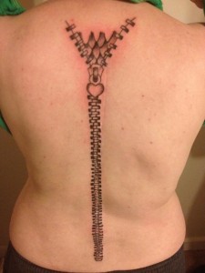 Zipper Tattoo on Back