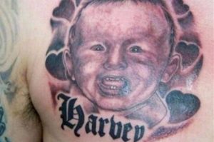 Baby Name Tattoos on Chest