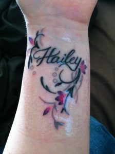 Baby Name Tattoos on Wrist