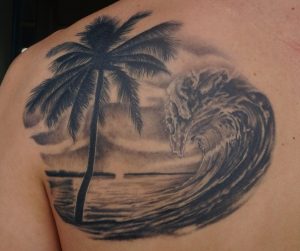 Beach Tattoos Black and White