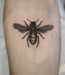 Bee Tattoo Black and White