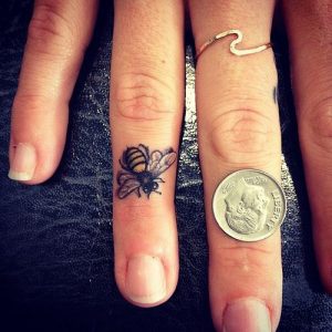 Bee Tattoo Finger