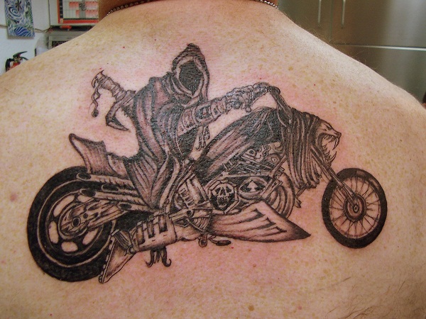 Motorcycle Off-road Ride Tattoo Splash Style' Sticker | Spreadshirt
