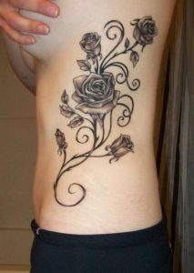 Black Rose Side Tattoo